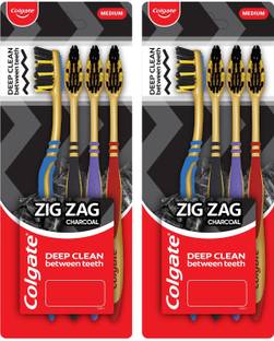 Colgate ZigZag Charcoal (Pack of 2) Medium Toothbrush