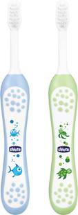 Chicco TOOTHBRUSH SET BLUE+GREEN 6M-36M Ultra Soft Toothbrush