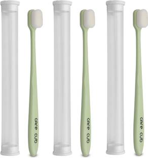 CARE CUB Green Flat Nano10000 White Bristl BPA Free Perfect For Sensitive Teth Ultra Soft Toothbrush