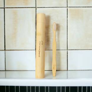 Sreejani Lightweight compact biodegradable Travel-friendly tube With Charcoal Bamboo Soft Toothbrush