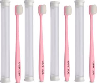 CARE CUB Pink Flat Nano10000 White Bristl BPA Free Perfect For Sensitive Teth Ultra Soft Toothbrush