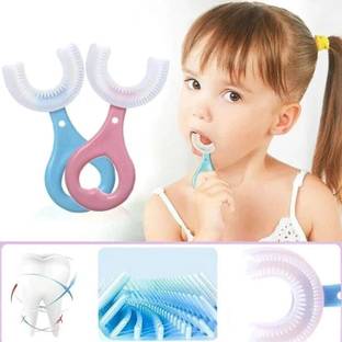 AARADHYAM 2 x U shaped brush for kids Kids Brush for Kids Infant Toothbrush For 2-6 Years Ultra Soft Toothbrush