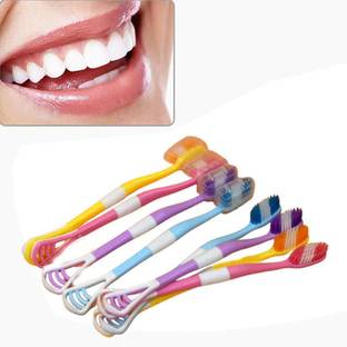 TruVeli 2 in 1 Toothbrush Case Double-Headed Toothbrush And Tongue Scrapers with Holder Extra Soft Toothbrush