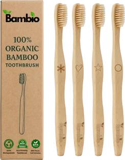 Bambio Bamboo Toothbrush pack of 4 Extra Soft Toothbrush