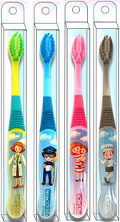 BIGBRO Kids Fancy Toothbrush with Extra Soft Bristles and 4 Toothbrush Case Covers Extra Soft Toothbrush