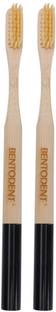 bentodent Bamboo Toothbrush with Bamboo Fiber Bristles Round Bottom Teeth Whitening Ultra Soft Toothbrush