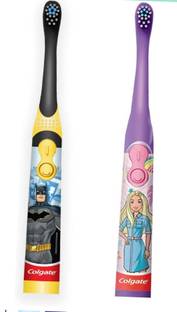 Colgate BATMAN AND BARBIE BATTERY pack of 2 Extra Soft Toothbrush