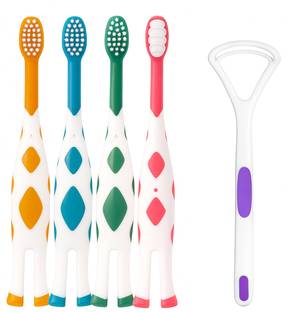 Deal Nut Manual Toothbrush for Kids with Tongue Cleaner, Toothbrush with Soft Bristles Extra Soft Toothbrush