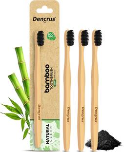 Dencrus NATURAL CLEAN Bamboo Toothbrush with Charcoal Activated, Eco-friendly Ultra Soft Toothbrush