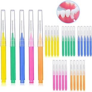 Venzina 30pcs Interdental Brush Angle,Angled Dental Brush for Teeth Ultra Soft Toothbrush