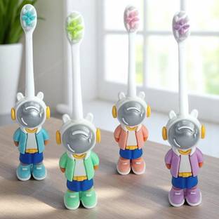 Paper Bear Astronaut Character Kids Toothbrush Set of 3 Soft Toothbrush