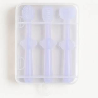 CrazzyShopperz Baby Silicon Toothbrush 3 in 1 Set for Newborn Baby/Infants/Kids Ultra Soft Toothbrush