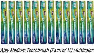Ajay Medium Complete Multicolor 12 pc ToothBrush Medium Toothbrush