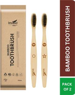 IMVELO Bamboo Wooden Toothbrush |Charcoal Activated Soft Bristles|Eco-friendly Combo Soft Toothbrush