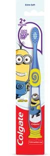 Colgate Kids (2+ years) Minion Toothbrush, Extra Soft with Tongue Cleaner Extra Soft Toothbrush