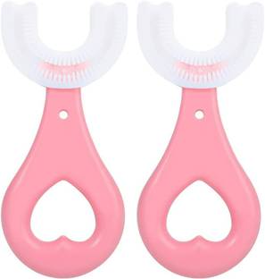 Millionminds Soft Whitening 360 Degree U-shaped For 2-6 Years Mouth-Cleaning Pink Toothbrush Ultra Soft Toothbrush