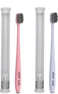 CARE CUB Pink & Whit ZigZag Nano10000 Bristle BPA Free Effect For Sensitive Teeth Ultra Soft Toothbrush