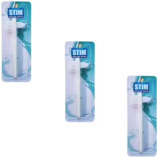 STIM Denture Brush (Pack of 3) dental floss Medium Toothbrush