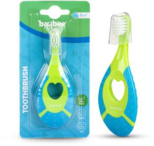 baybee Ultra Soft Infant Baby Training Toothbrush Set with Soft Bristles Easy Grip Blue Ultra Soft Toothbrush