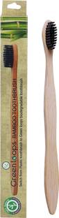 GREENLOOPS Bamboo Toothbrush with charcoal infused Soft Bristle Soft Toothbrush