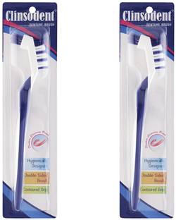 ICPA Clinsodent Denture Brush (Pack of 2) dental floss Medium Toothbrush