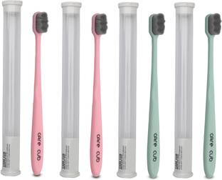 CARE CUB Green & Pink ZigZag Nano10000 Bristle BPA Free Effect For Sensitive Teeth Ultra Soft Toothbrush