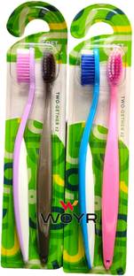 WOYR Premium Quality 4 PC Ultrasoft Plastic Toothbrush|Toothbrush for adults and kids Ultra Soft Toothbrush