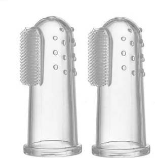 LuvLap Silicone Finger Brush Tongue Cleaner Tooth Brush for Kids, Baby Teething/Gums Extra Soft Toothbrush