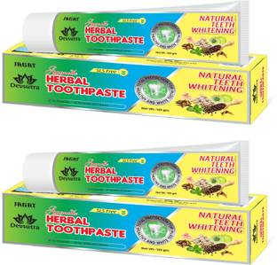 Jagat Devsutra Dentist Recommended Ayurvedic HERBAL Mint Flavored Toothpaste Combo Pack Offer - 100% Natural Teeth Whitening Formula, No Fluoride & No Artificial Colours Toothpaste