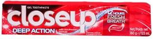 Closeup DEEP ACTION RED HOT GEL TOOTHPASTE Toothpaste