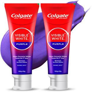 Colgate Visible White Purple Tooth paste, Color-Corrects Yellow Tones on 1st Use^ Toothpaste