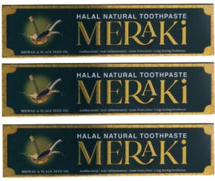 meraki halal Natural Antibacterial Complete Oral Care Miswak and Blackseed Halal Certified Toothpaste