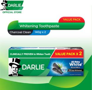 DARLIE All Shiny White Charcoal Clean Whitening Toothpaste 140gx2 (Value Pack) Toothpaste
