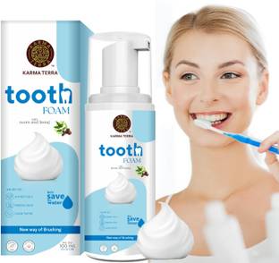 KARMA TERRA Tooth Foam with Neem and Laung, 100 ml, For Healthy Gums & Strong Teeth Toothpaste