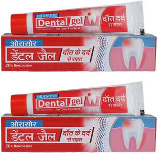 Orasore Dental Gel For Tooth Pain Relief (Pack of 2) 10gm + 10gm= 20Gm Toothpaste