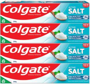 Colgate Active Salt Toothpaste with Salt and Mint, Daily Germ Protection (Combo Pack) Toothpaste