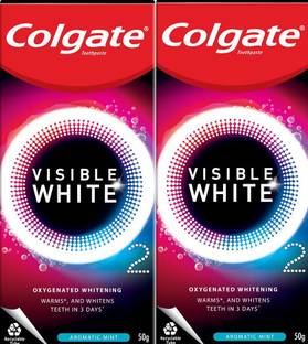 Colgate Visible White O2 Teeth Whitening Toothpaste (50+50 gm) Toothpaste