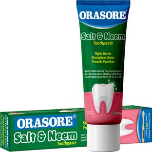 Orasore Salt & Neem Toothpaste 100g with Bamboo Brush Inside Toothpaste