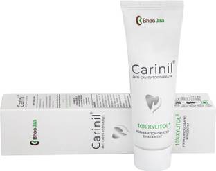 Carinil Anti-Cavity Toothpaste with 10% Xylitol + Fluoride + Herbs - SLS & Paraben Free Toothpaste