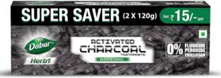 Dabur HERBAL ACTIVETED CHARCOAL PASTE 120GM+120GM 1PC Toothpaste