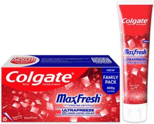 Colgate MaxFresh Toothpaste, Red Gel Paste with Menthol - Spicy Fresh (Combo Pack) Toothpaste