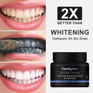 Dentiglow Activated Charcoal Teeth Whitening Powder, - 100 gm