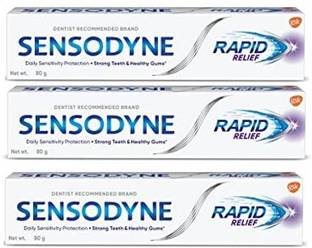 SENSODYNE Toothpaste Rapid Relief, 80 gm PAK OF 3 Toothpaste