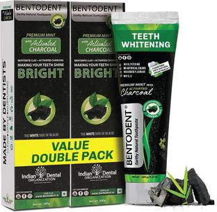 bentodent Charcoal Pack Natural Teeth Whitening Toothpaste