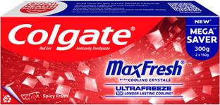 Colgate MaxFresh Toothpaste, Red Gel Paste with Menthol - Spicy Fresh (Combo Pack) Toothpaste
