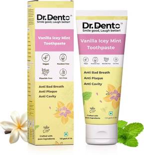 Dr.Dento Vanilla Icey Mint | Whitens Teeth| SLS & Fluoride Free Toothpaste