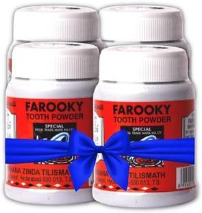 Farooky Herbal Ayurvedic Charcoal Tooth Powder 40 Grams For Oral Care (Pack Of 4)