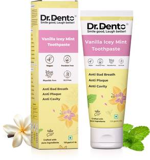 Dr.Dento Vanilla Icey Mint for Teeth Whitening with N-Hap for Teeth Remineralization Toothpaste