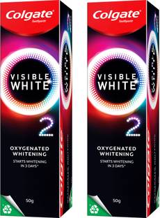 Colgate Visible White O2 Teeth Whitening Toothpaste - Peppermint Sparkle (50gm x 2pcs) Toothpaste