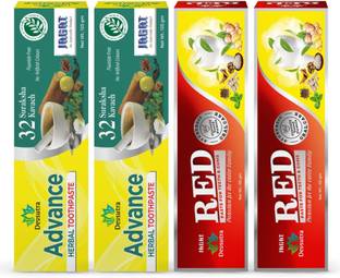 Jagat Devsutra Advanced & Red Toothpaste Combo for Teeth Whitening, No Fluoride Toothpaste